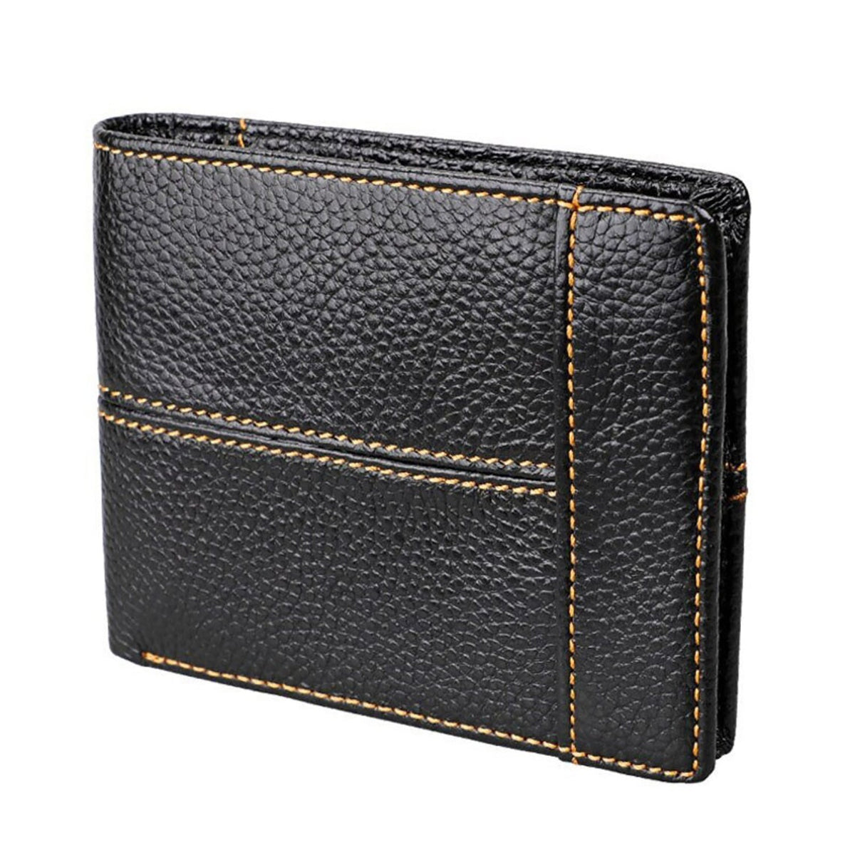 Men's Genuine Leather Bilfold Wallet RFID Blocking Card Holder Zipper