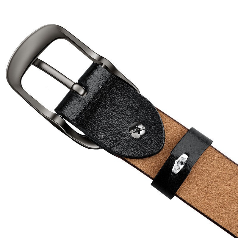 Genuine Leather 110-120CM Womens Belt Pin Buckle Top Layer Cow