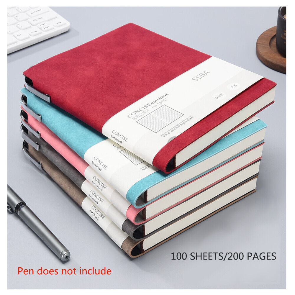 A5 200 Pages Fashion Glued PU Leather Cover Journal Travel Notebook Travellers