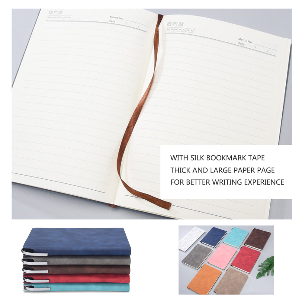 A5 200 Pages Fashion Glued PU Leather Cover Journal Travel Notebook Travellers
