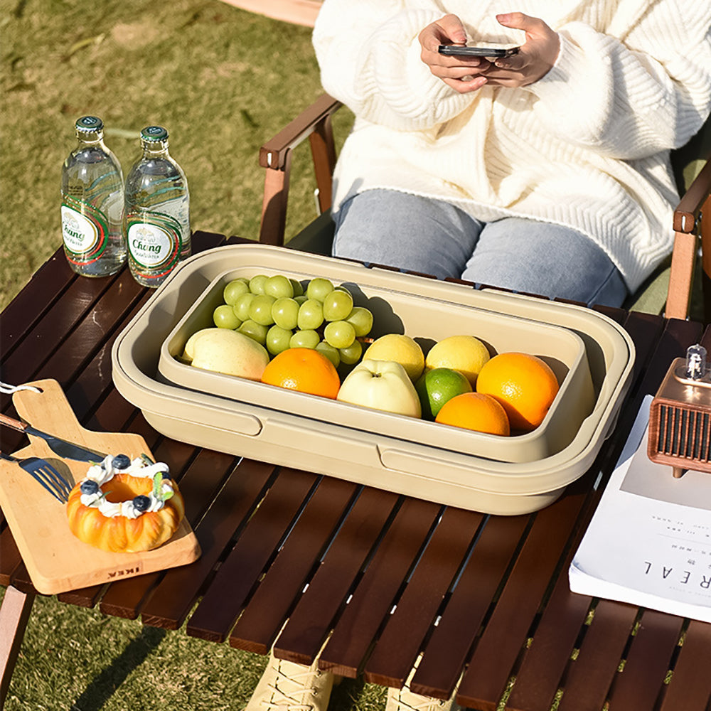 3 In 1 Folding Camping Storage Box Outdoor Food Fruit Container