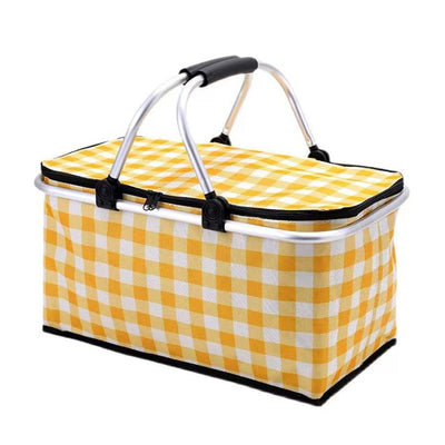 Collapsible Outdoor Camping Portable Insulated Picnic Basket Camping, Pack(Yellow