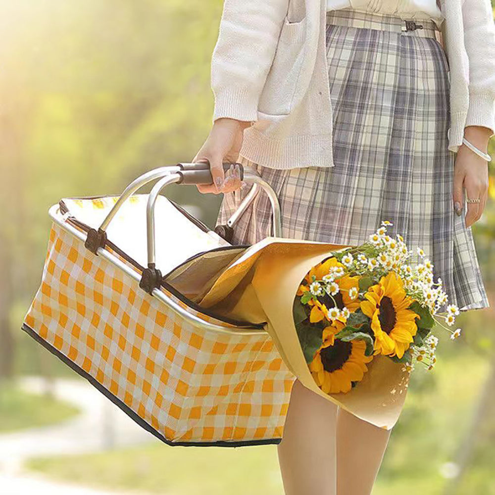 Collapsible Outdoor Camping Portable Insulated Picnic Basket Camping