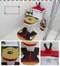 Christmas Bathroom Set, Toilet Seat Cover, Tank Cover, Mat and Tissue Cover