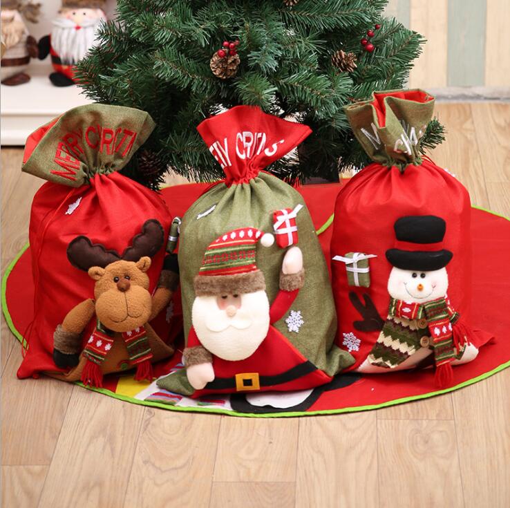 Felt Christmas Sack with Drawstring, 56 x 35 cm