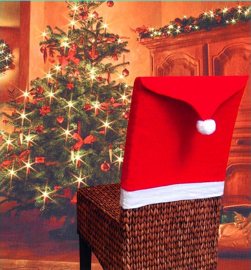 Santa Hat Felt Chair Covers, Packs of 6, 8 or 10