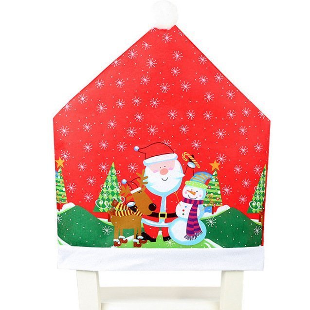 Christmas Chair Covers, Santa or Snowman, Set of 10