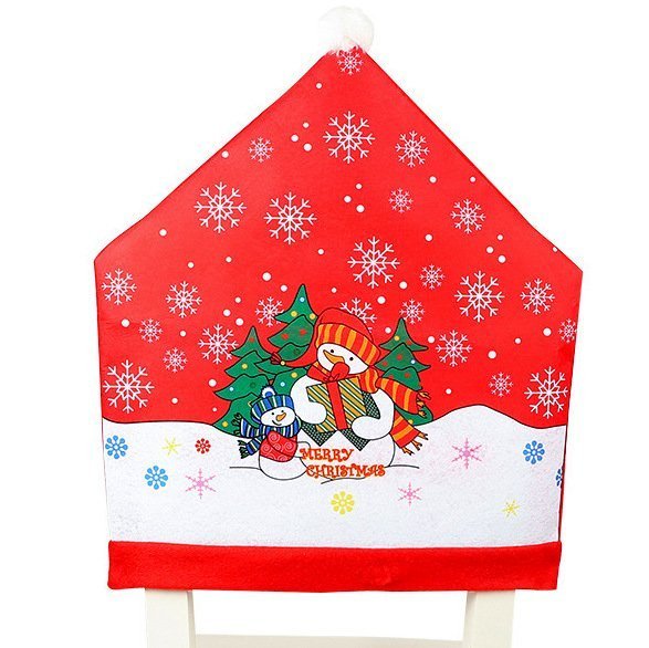 Christmas Chair Covers, Santa or Snowman, Set of 10, Snowman