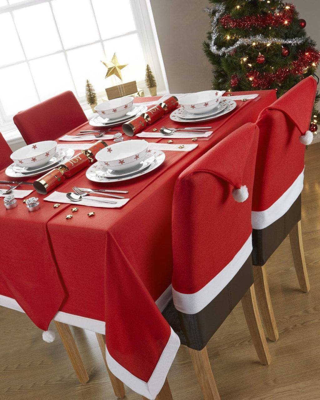 Red and White Christmas Tablecloth, 130 x 180 cm