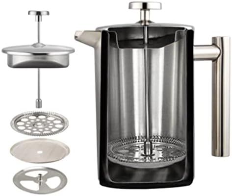 QNA French Press Gift Set with Coffee Canister, White, 1000 ml
