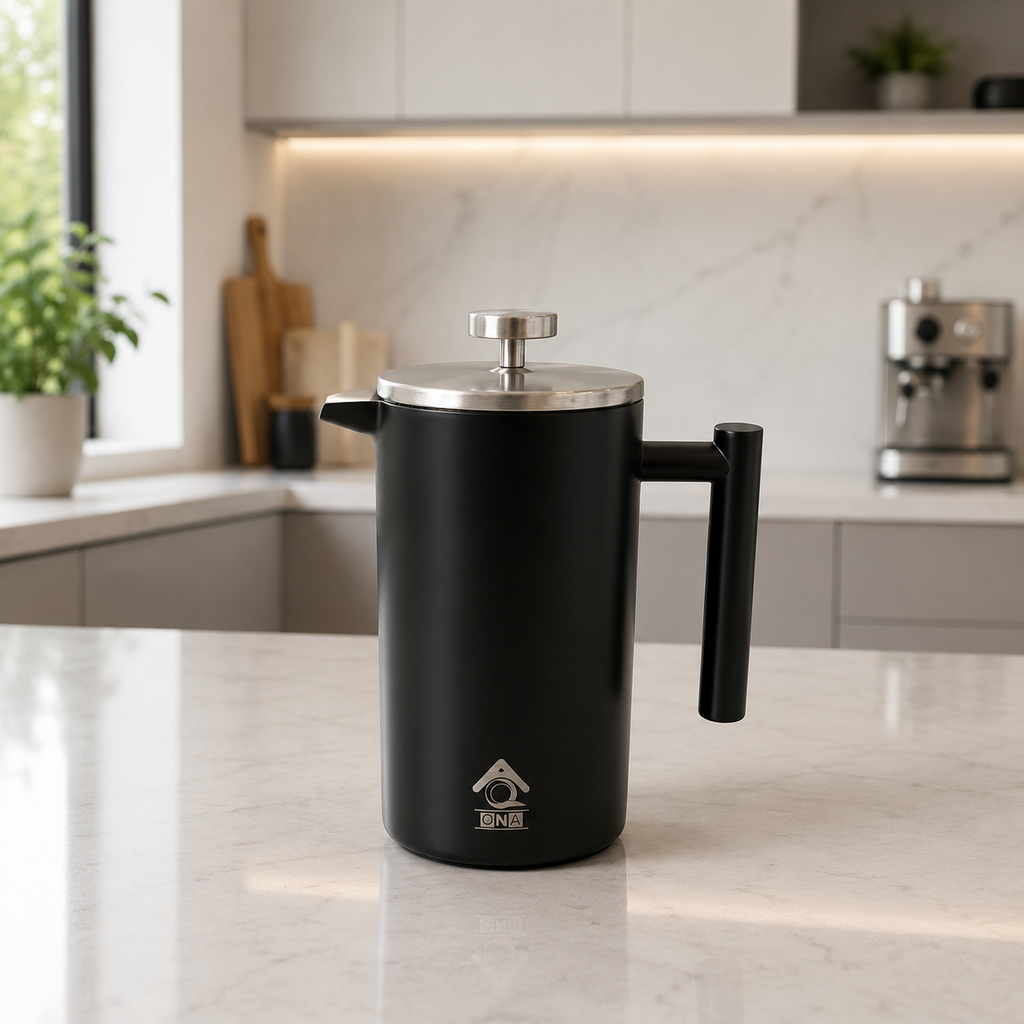 QNA French Press Coffee Plunger, Black, 1000 ml