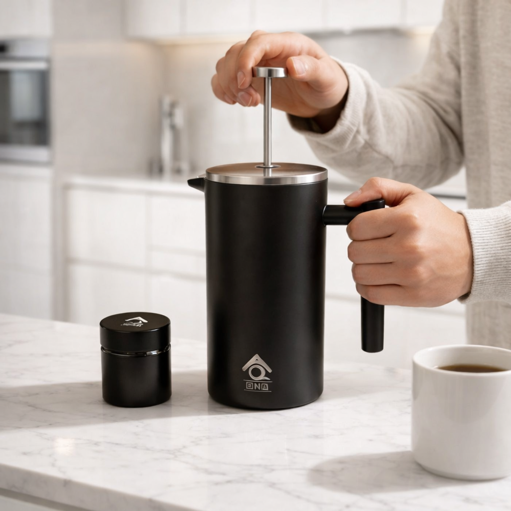 QNA French Press Coffee Plunger, Black, 1000 ml
