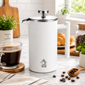 QNA French Press Coffee Plunger, White, 1000 ml