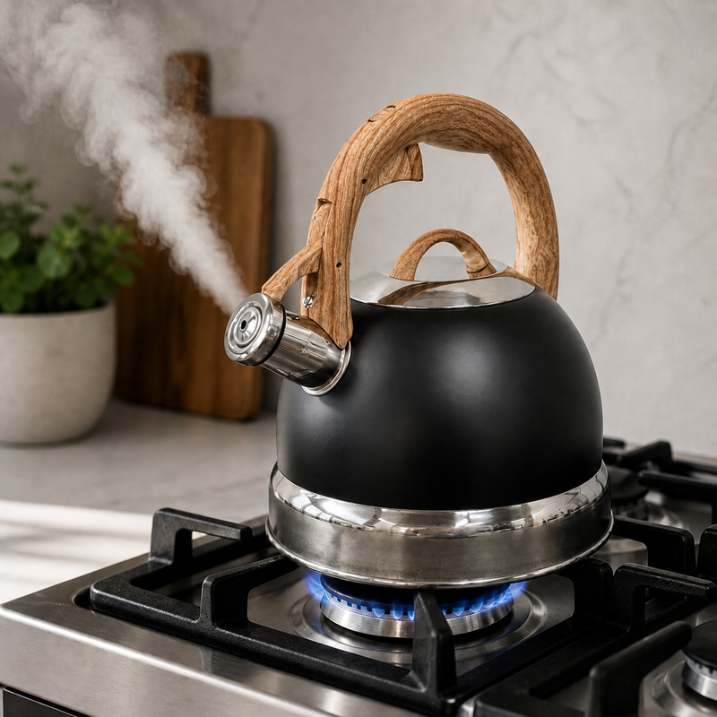 QNA Stainless Steel Whistling Kettle, 2.9 L