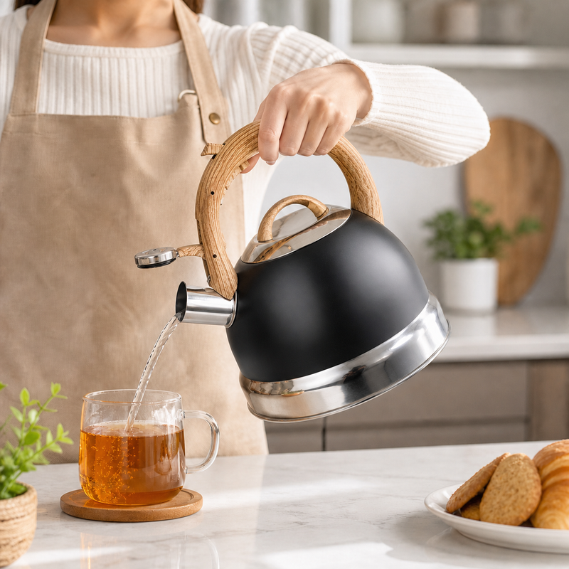 QNA Stainless Steel Whistling Kettle, 2.9 L