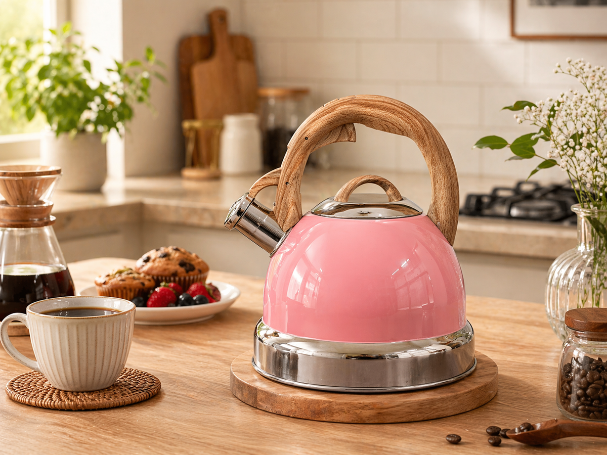 QNA Stainless Steel Whistling Kettle, 2.9 L