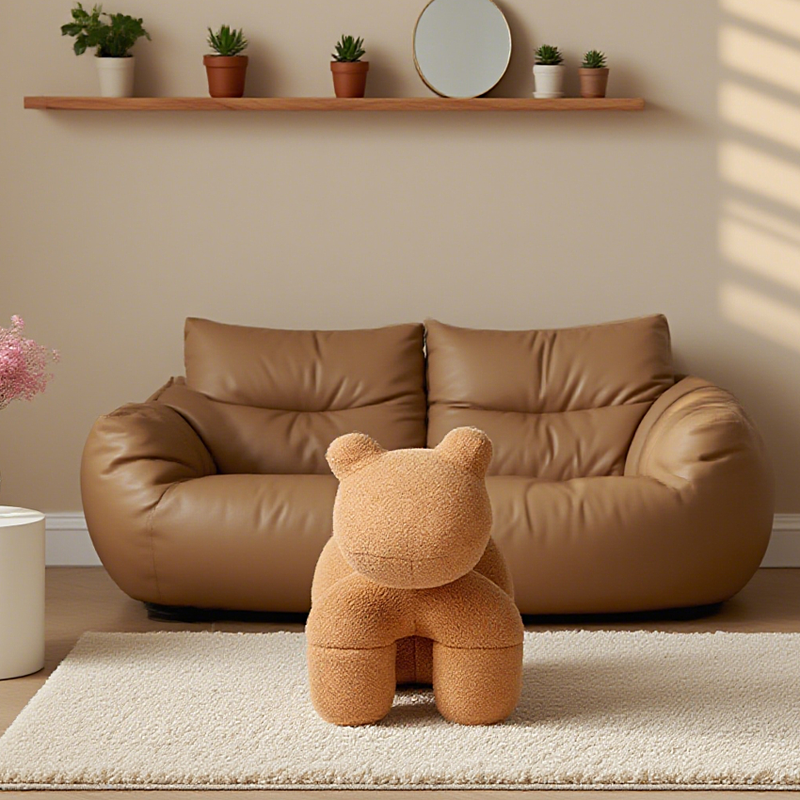 Lamb Stool Chair in Berber Fleece, 84 x 44 x 66 cm
