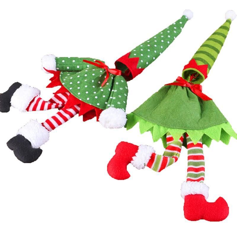 4X Christmas Bottle Covers Gift Holder Bags Red Wine Clothes Dot