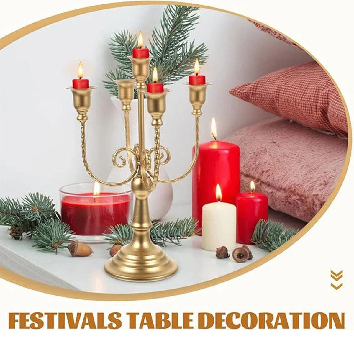 Vintage European Metal Candle Holder Decorative Ornament for Home