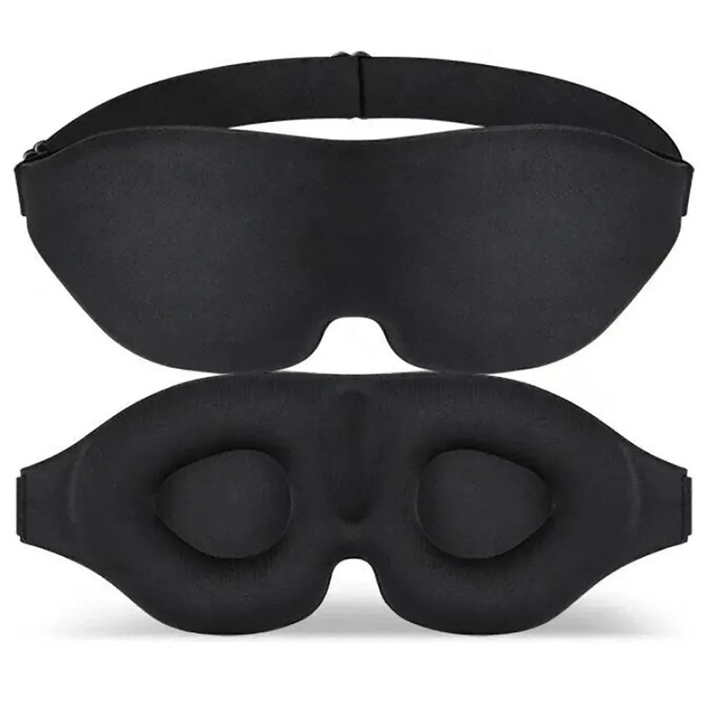 3D Contoured Memory Foam Sleep Eye Mask, Black