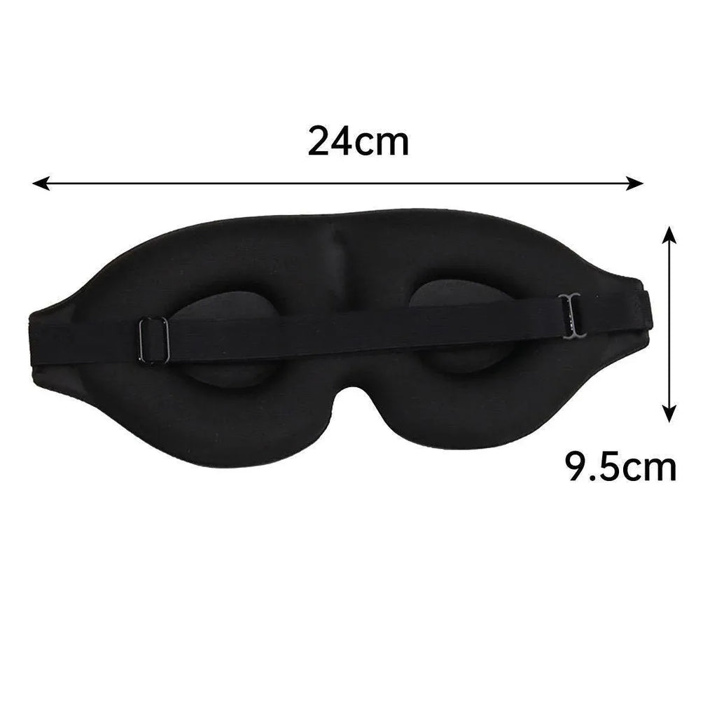 3D Contoured Memory Foam Sleep Eye Mask, Black
