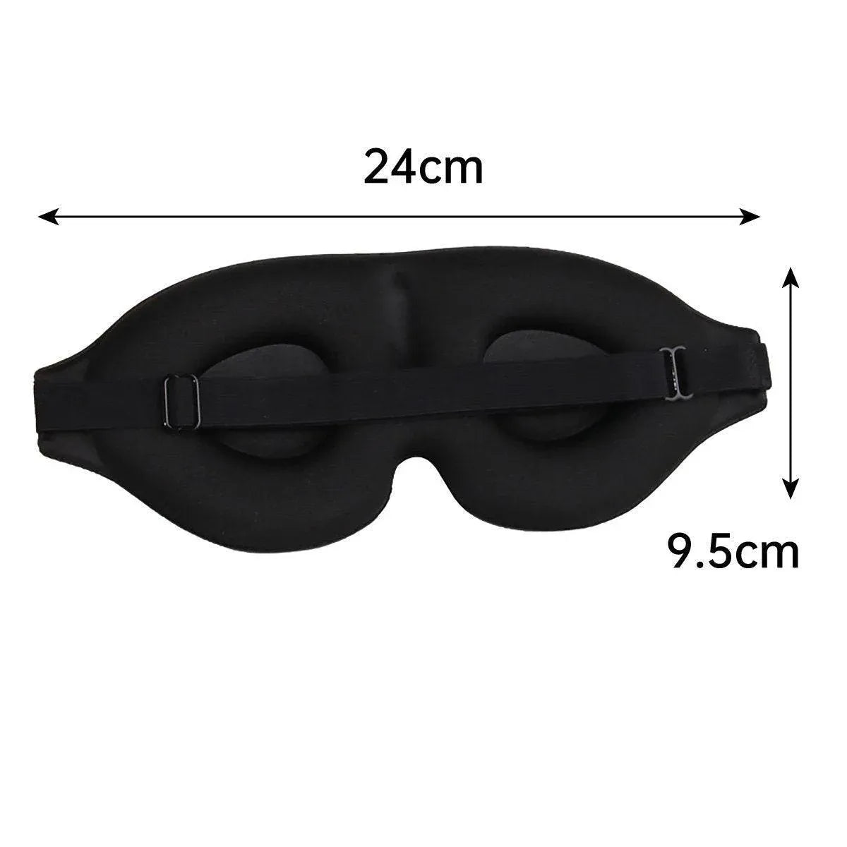 3D Contoured Memory Foam Sleep Eye Mask, Black