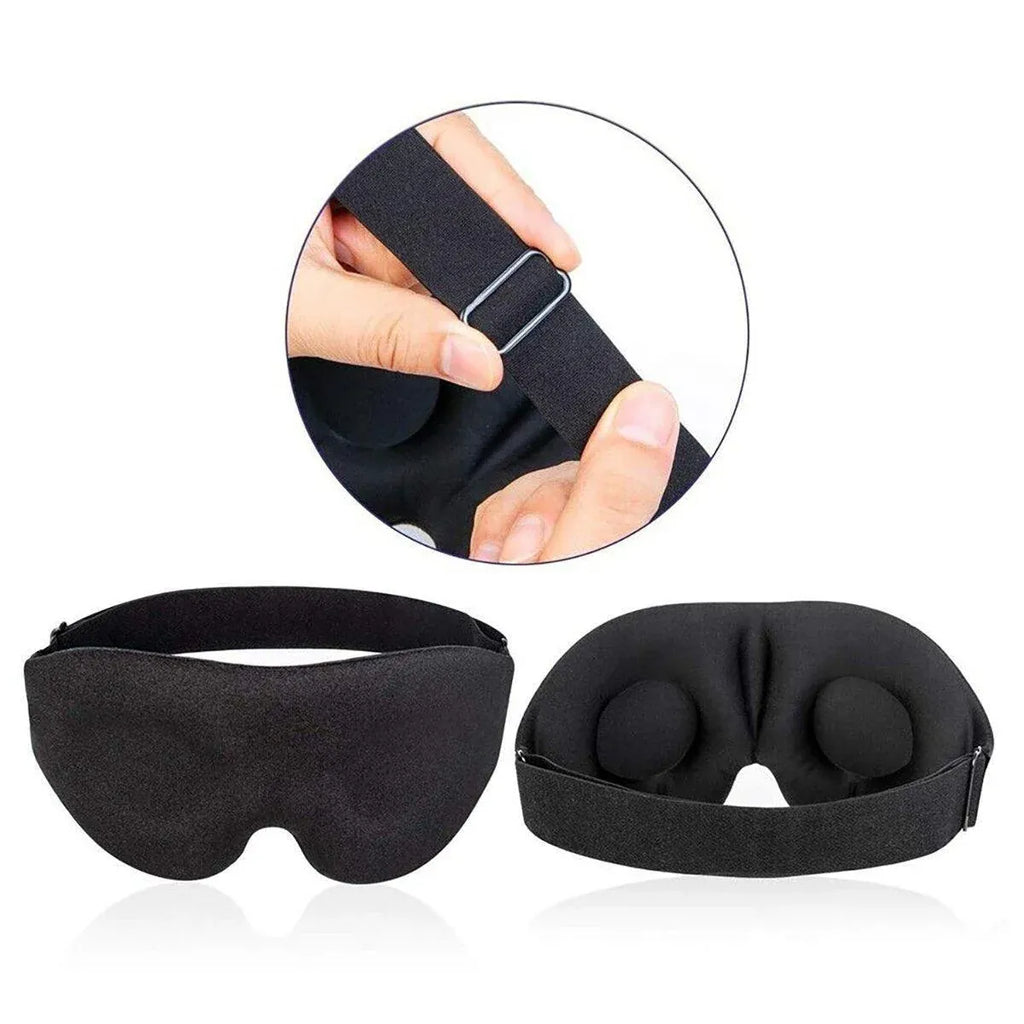 3D Contoured Memory Foam Sleep Eye Mask, Black