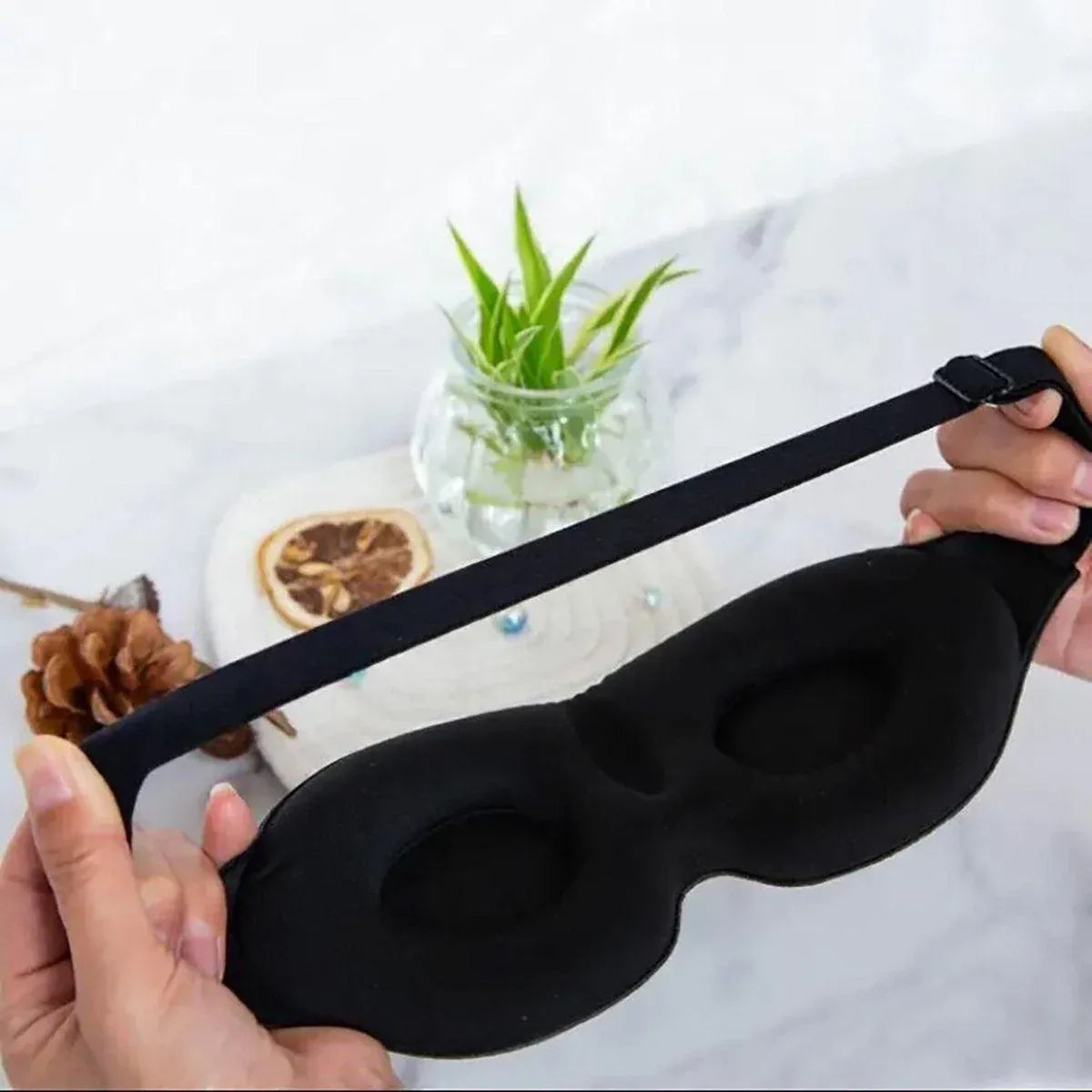 3D Contoured Memory Foam Sleep Eye Mask, Black