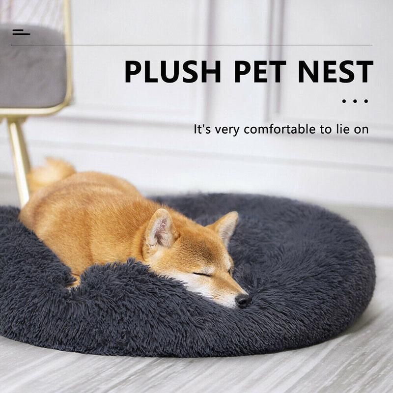 Coffee Cat Bed Pet Bed Dog Donut Nest Calming Deep Sleeping Soft