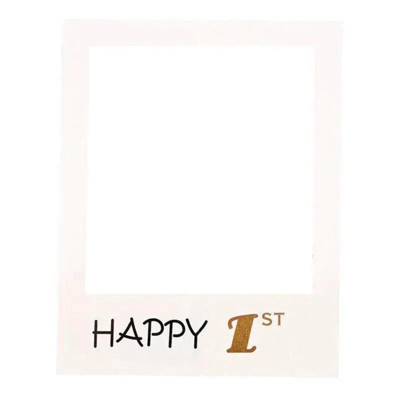 Birthday Photo Booth Frame Prop, 68 x 48 cm, Happy 1st