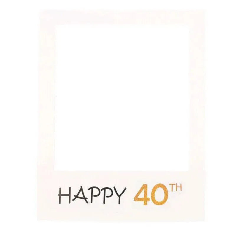 Birthday Photo Booth Frame Prop, 68 x 48 cm, Happy 40th