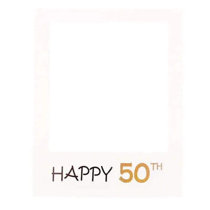 Birthday Photo Booth Frame Prop, 68 x 48 cm, Happy 50th
