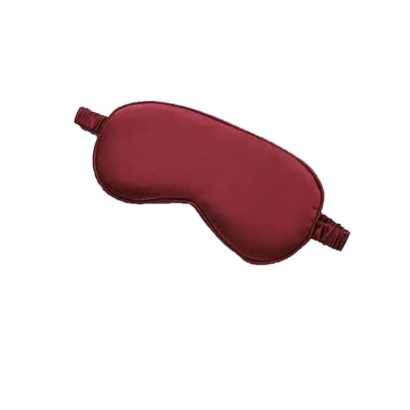 Mulberry Silk Eye Mask with Elastic Strap, Red Wine