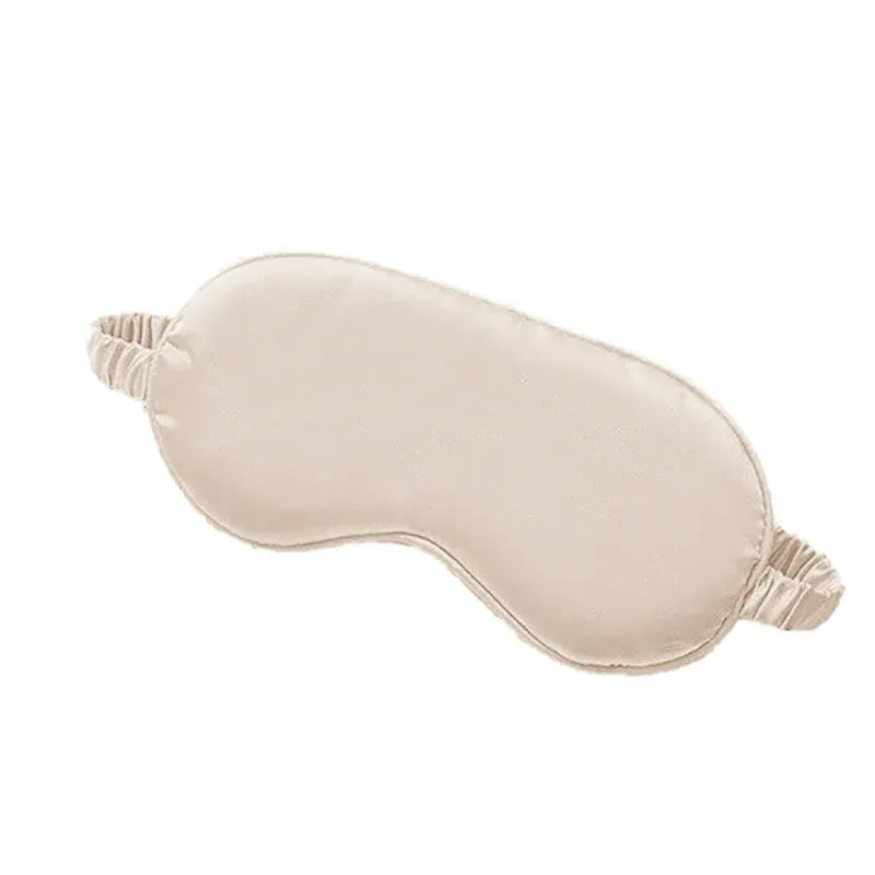 Mulberry Silk Eye Mask with Elastic Strap, Beige