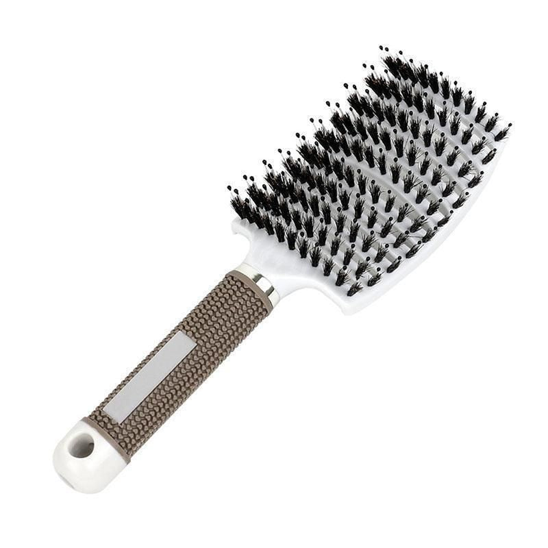 Vented Boar and Nylon Bristle Hair Brush, 25 x 8 cm, White