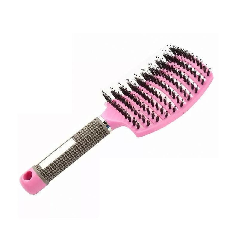 Vented Boar and Nylon Bristle Hair Brush, 25 x 8 cm, Pink