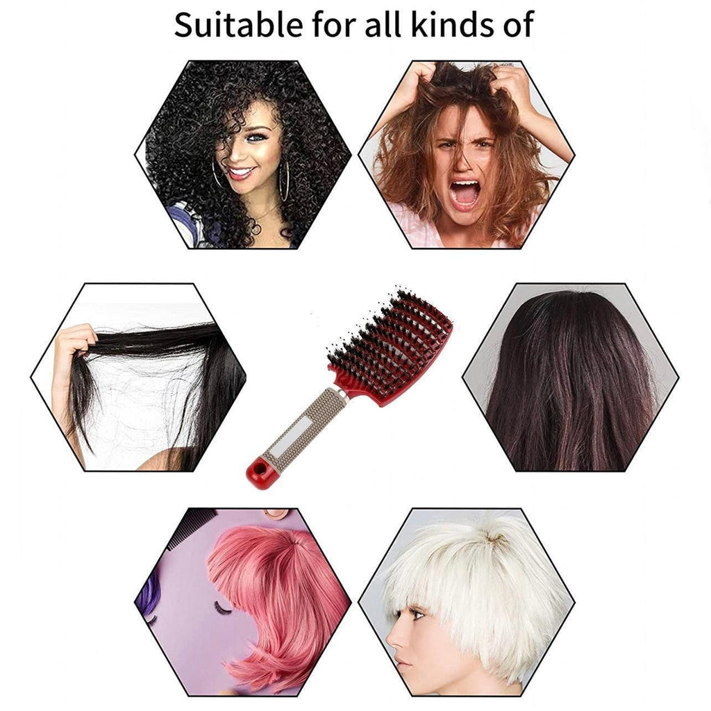 Vented Boar and Nylon Bristle Hair Brush, 25 x 8 cm