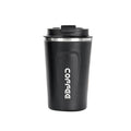 Insulated Stainless Steel Travel Coffee Cup, Black, 380 ml