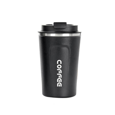 Insulated Stainless Steel Travel Coffee Cup, Black, 380 ml