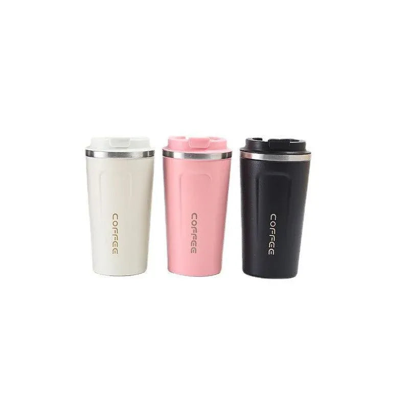 Insulated Stainless Steel Travel Coffee Cup, Black, 380 ml