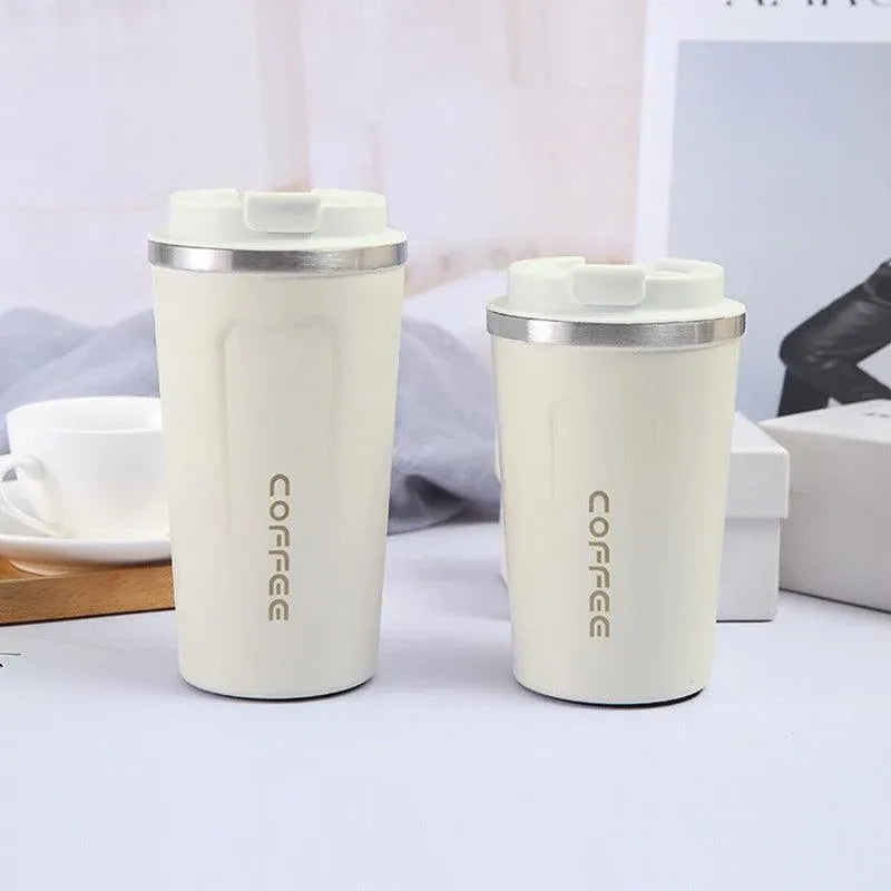 Insulated Stainless Steel Travel Coffee Cup, Black, 380 ml