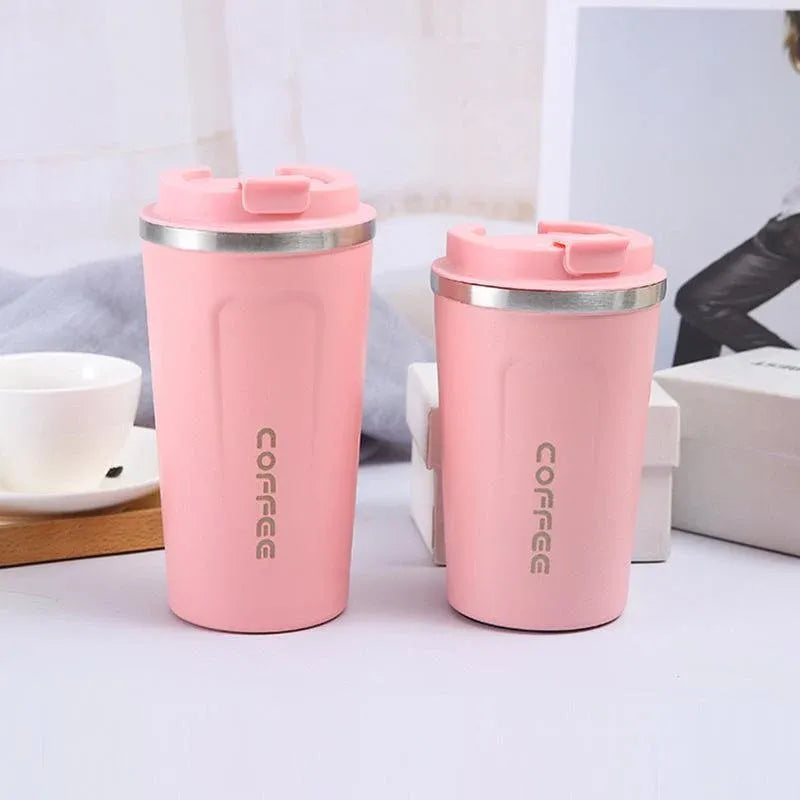 Insulated Stainless Steel Travel Coffee Cup, Black, 380 ml