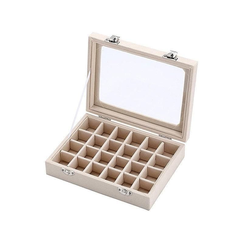 Velvet Jewelry Box Earring Organizer Display Case Storage Holder