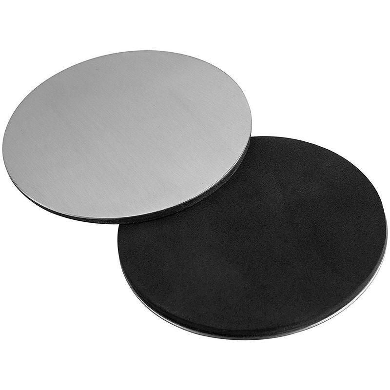 Stainless Steel Drink Coasters with Holder, Set of 6