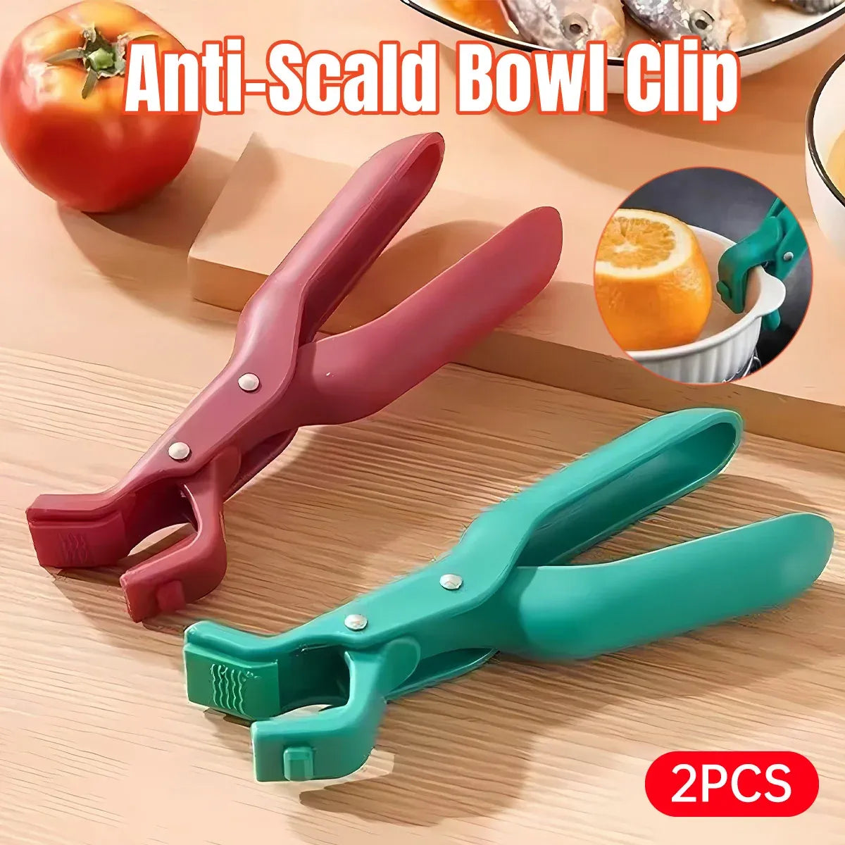 Silicone Hot Plate and Bowl Clip Holders, Set of 2