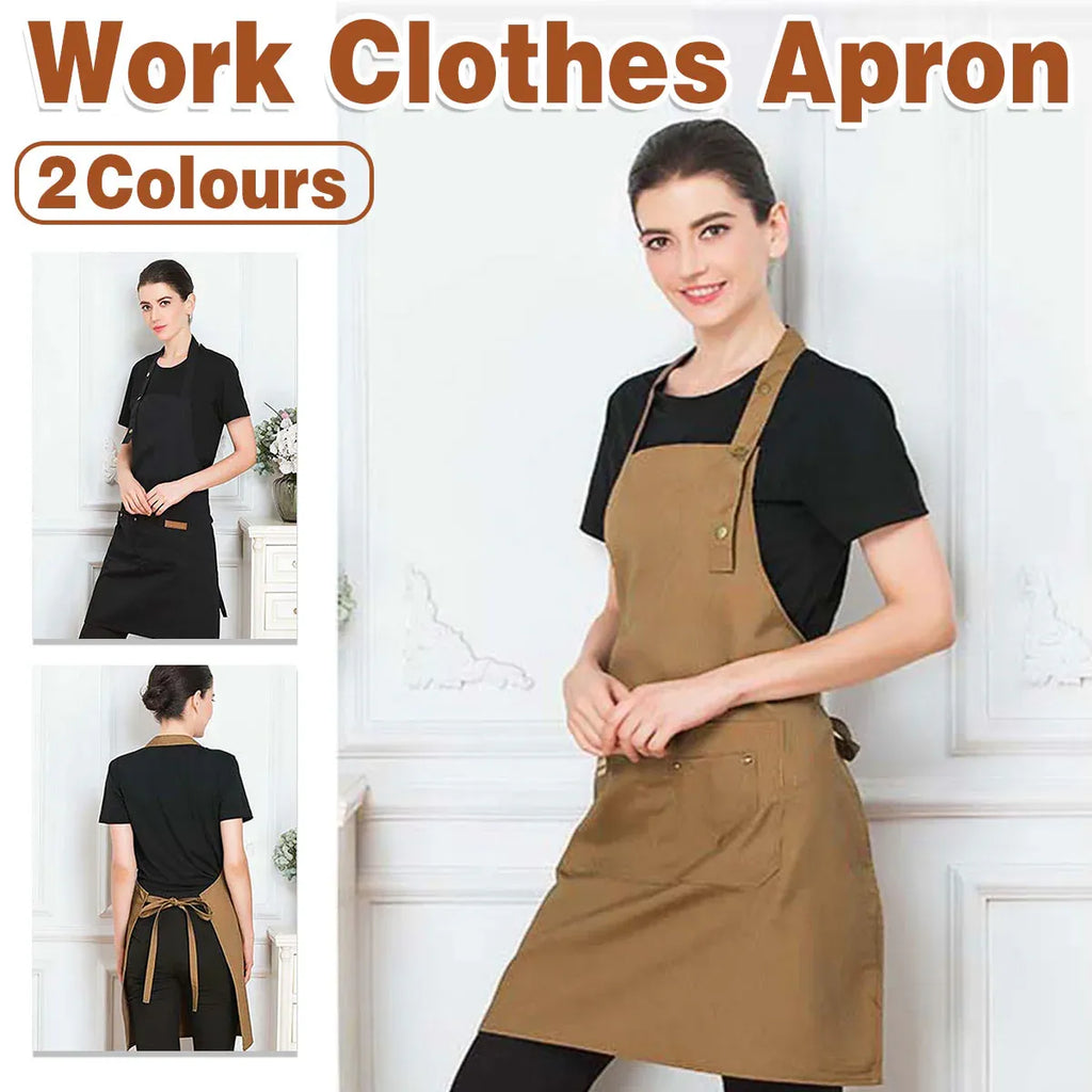 Polyester Bib Apron with Neck Strap and Waist Tie, 76 cm