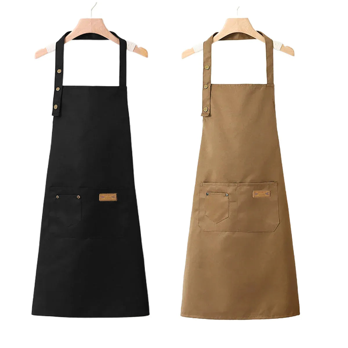 Polyester Bib Apron with Neck Strap and Waist Tie, 76 cm