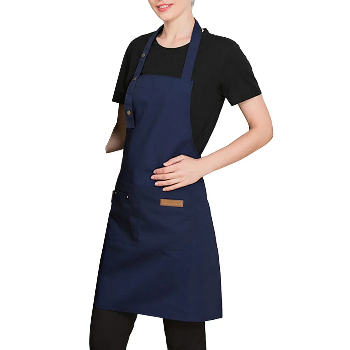 Waterproof Adjustable Bib Apron, 76 x 65 cm, Dark Blue