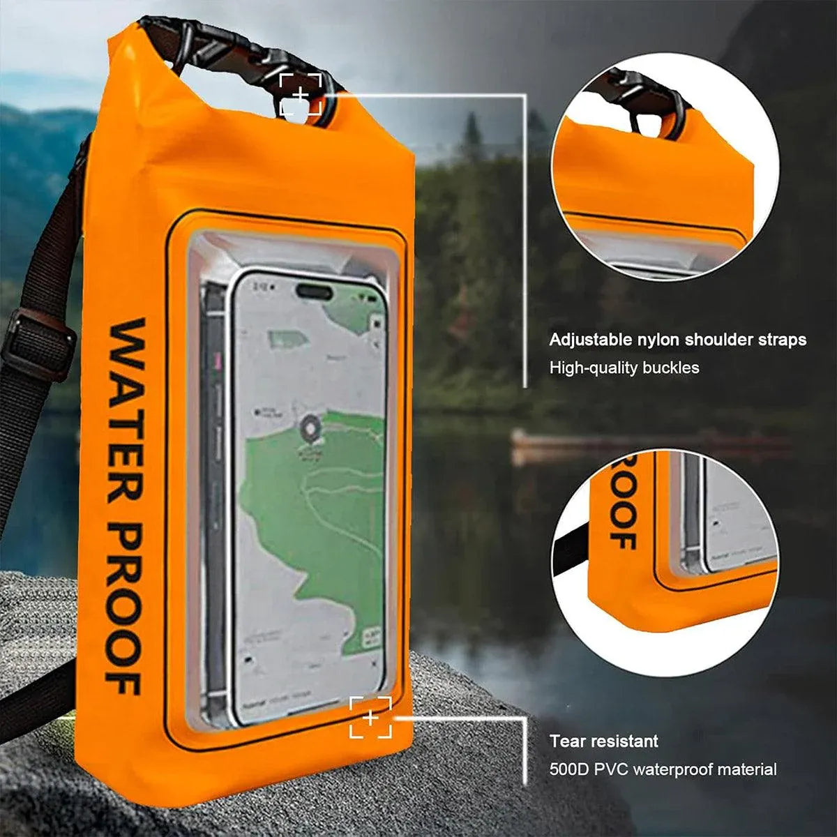 Outdoor Crossbody Bag Two-in-One Mobile Phone Waterproof Bag PVC