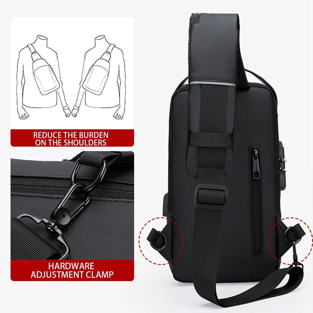 Multifunctional Combination Lock Chest Bag